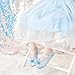 Otter MOMO Toddler Little Girls Princess Shoes Mary Jane Ballerina Flats Flower Girl Dress Blue Shoes Size 10