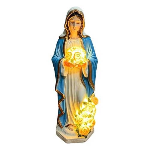 Lámpara de figura de la Virgen María escultura USB 8 x 20 cm iluminación de brillo suave