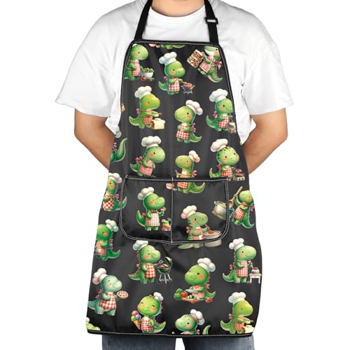 Tablier de cuisine dinosaure JXGZSO anti-taches réglable pour cuisiner proprement