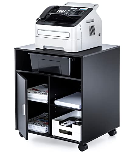 FITUEYES プリンター台 オフィスワゴン キャスター付き プリンターラック 木製 黒 600*500*(中古品) Amazon.co.jp: FITUEYES プリンター台 オフィスワゴン キャスター付き