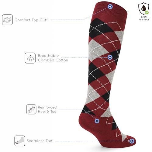 Image of Mysocks Unisex Knee High Long Socks Argyle