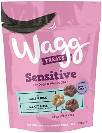 Wagg Dog Treats Bundle 3 Varieties - Training with Beef Chicken & Lamb, Tasties with Chicken Liver, Sensitive with Lamb & Rice 125g (one pack of each)