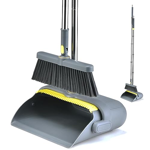 La mejor selección de Juegos de escoba y recogedor disponible en línea. 46 Risom Juego de Escoba y Recogedor, Escoba para Interiores 52''/133CM,Plegable y Vertical, Escobas para Barrer y Recogedor con Mango Extendido,Ahorrar Espacio,Escoba Portatil para...