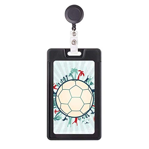 Porte-badge football Earth Trees étui rétractable contre l'oubli de carte