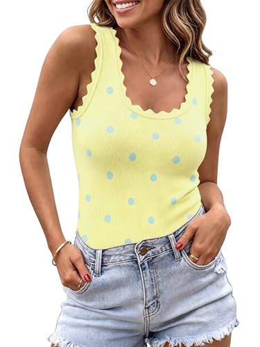 Image of Saodimallsu Womens Ribbed Knit Tank Top Summer Sleeveless Square Neck Casual Basic Slimming Sweater Vest Tops