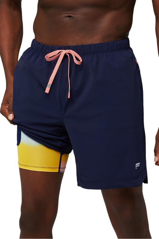 Fabletics Men's The One Short (Lined), Training, Swimming, Lightweight, Quick-Dry, Zip Pocket, Stretch Woven