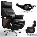 OKUP M78 Dual Motor Electric Executive Office Chair with Heat Massage Ventilation, 180° Lay-Flat Reclining Office Chair with Footrest, Adjustable Headrest, Electric Lumbar Support (Black)