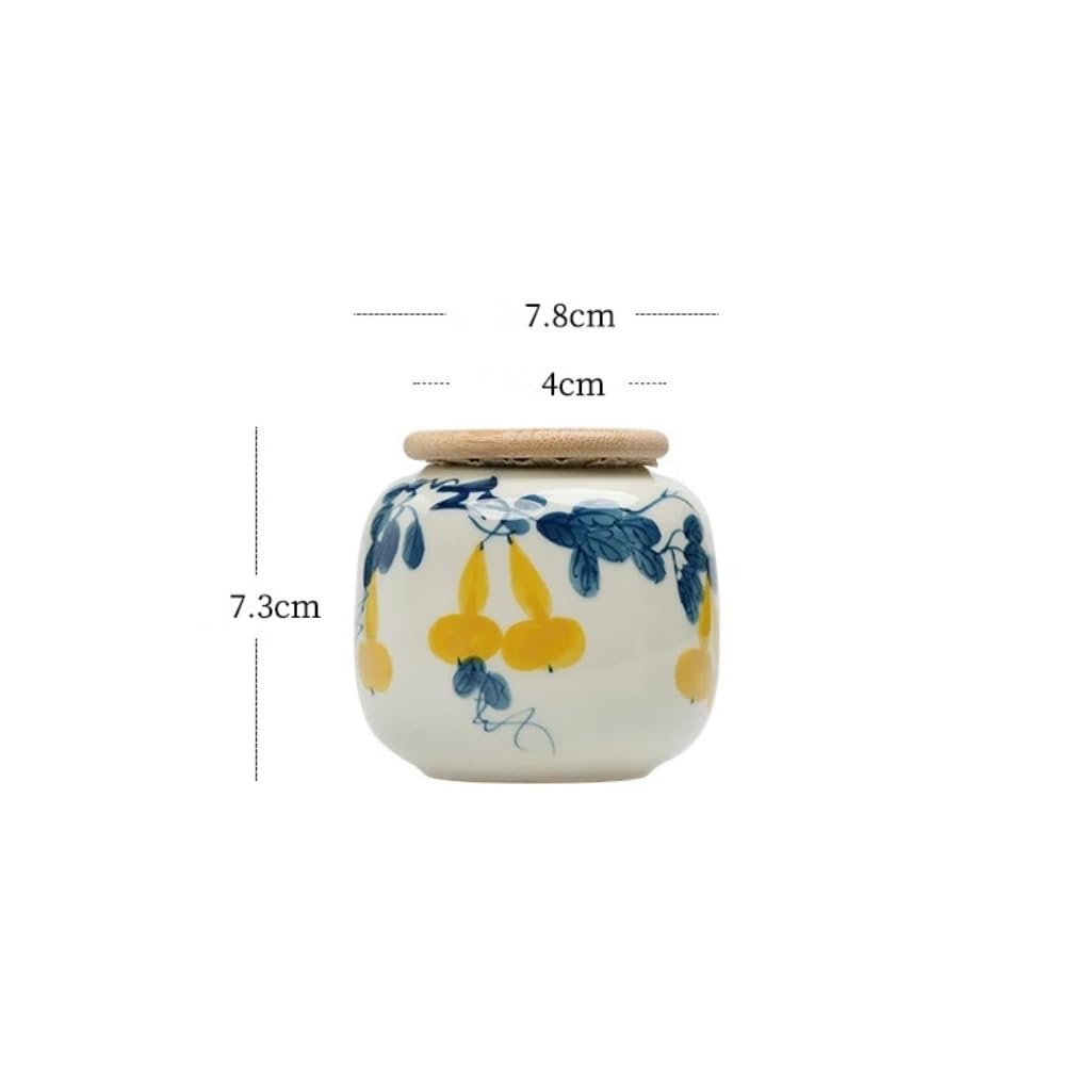 Organizador de Bolsitas de Té Tanque de almacenamiento de té portátil, pequeño, pintado a mano, flor de ciruelo, juego de té chino, contenedor de almacenamiento de té suelto Organizador de Té Contened