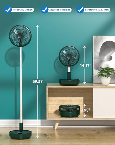image for Primevolve Portable Oscillating Standing Fan,Rechargeable Battery Oper