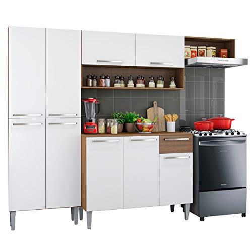 Consejos para Comprar Cocina Integral Gris los preferidos por los clientes. 50 Madesa Cocina Integral Modular 229cm Emilly Top - Marrón/Blanco