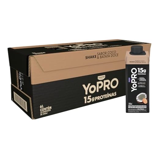 Pack YoPRO Bebida Láctea UHT Coco com Batata Doce 15g de Proteínas 250ml - 24 Unidades