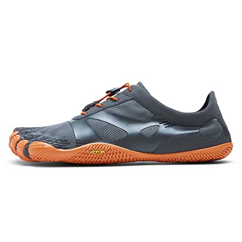 Vibram Men's FiveFingers KSO EVO | Barefoot Cross-Training Shoe for Balance and Stability, Grey/Orange, 45 EU / 11-11.5 US