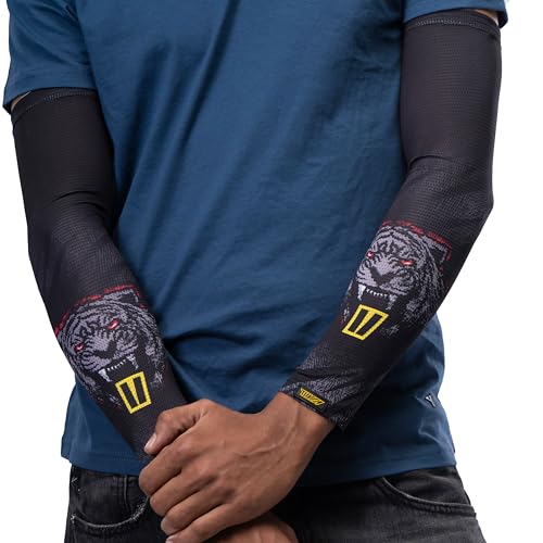 Image of Tiivra Arm Sleeves, UV & Tan Protection, 4 - Way Stretch Arm /Hand sleeves for Men, Women for Riding, Biking, Cricket, Running, Sports