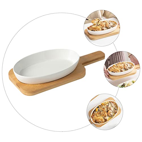 Plat ovale céramique blanche pour four riz et salade