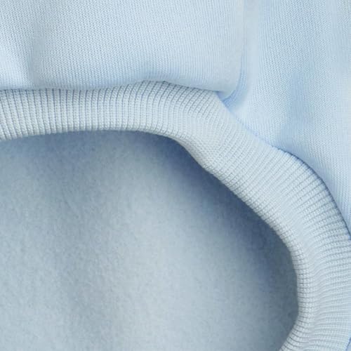 Image of Puppy Sweater for Small Dogs Winter Pullover, Light Blue L | Elastic Cuffs Pet Clothes, Holiday Party Matching, Fall Winter Daily Outfit, Soft Breathable Machine Washable Sweatshirt