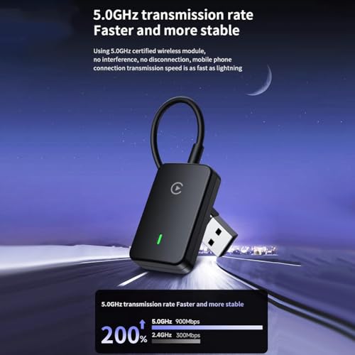 CarPlay inalámbrico sin cables molestos con este adaptador mini Plug & Play Jnchdghwa 5
