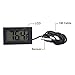 Qooltek Digital LCD Thermometer Temperature Gauge Aquarium Thermometer with Probe for Vehicle Reptile Terrarium Fish Tank Refrigerator(Fahrenheit)