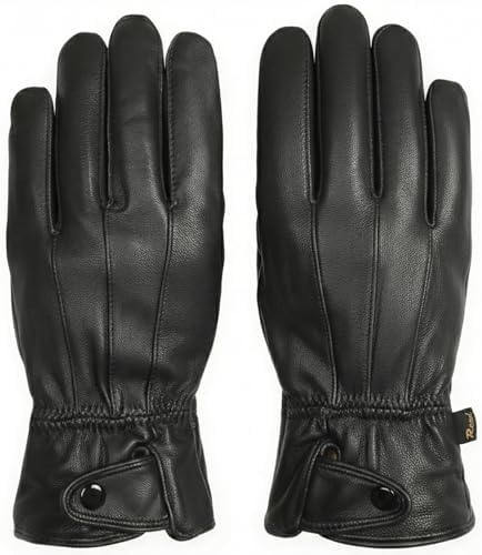 REED Men's Genuine Leather Warm Lined Driving Gloves