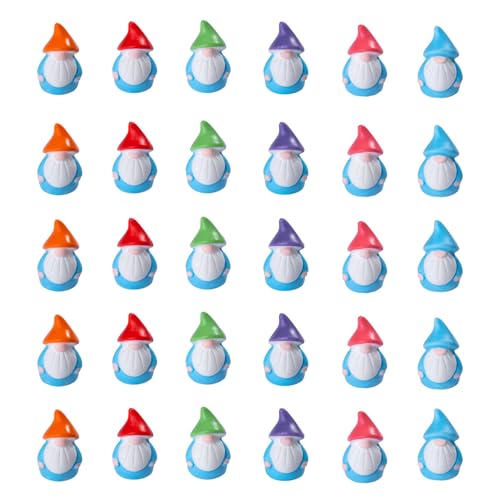 30 Stück Mini GNOME Figuren Harz Kleine Wichtel Figuren Deko Mini...
