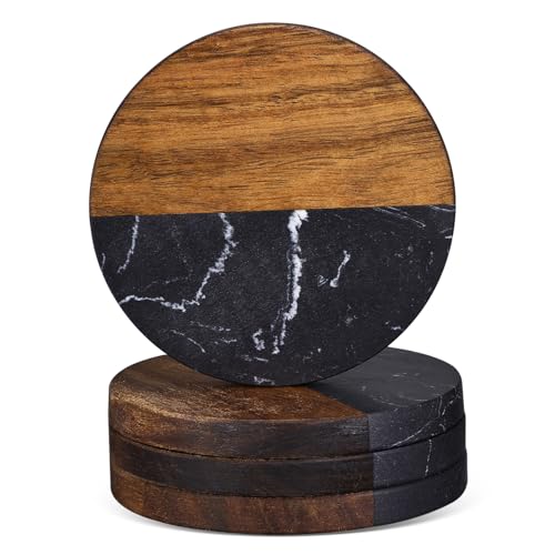 Dessous de verre bureau et table basse sous-tasse marbre bois chic