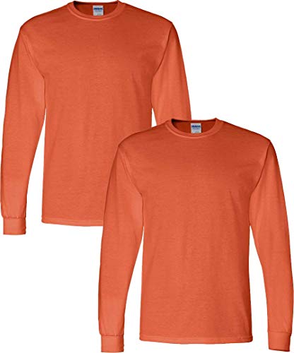 Image of Gildan Men's DryBlend Long Sleeve T-Shirt, Style G8400, 2-Pack SML-Orange