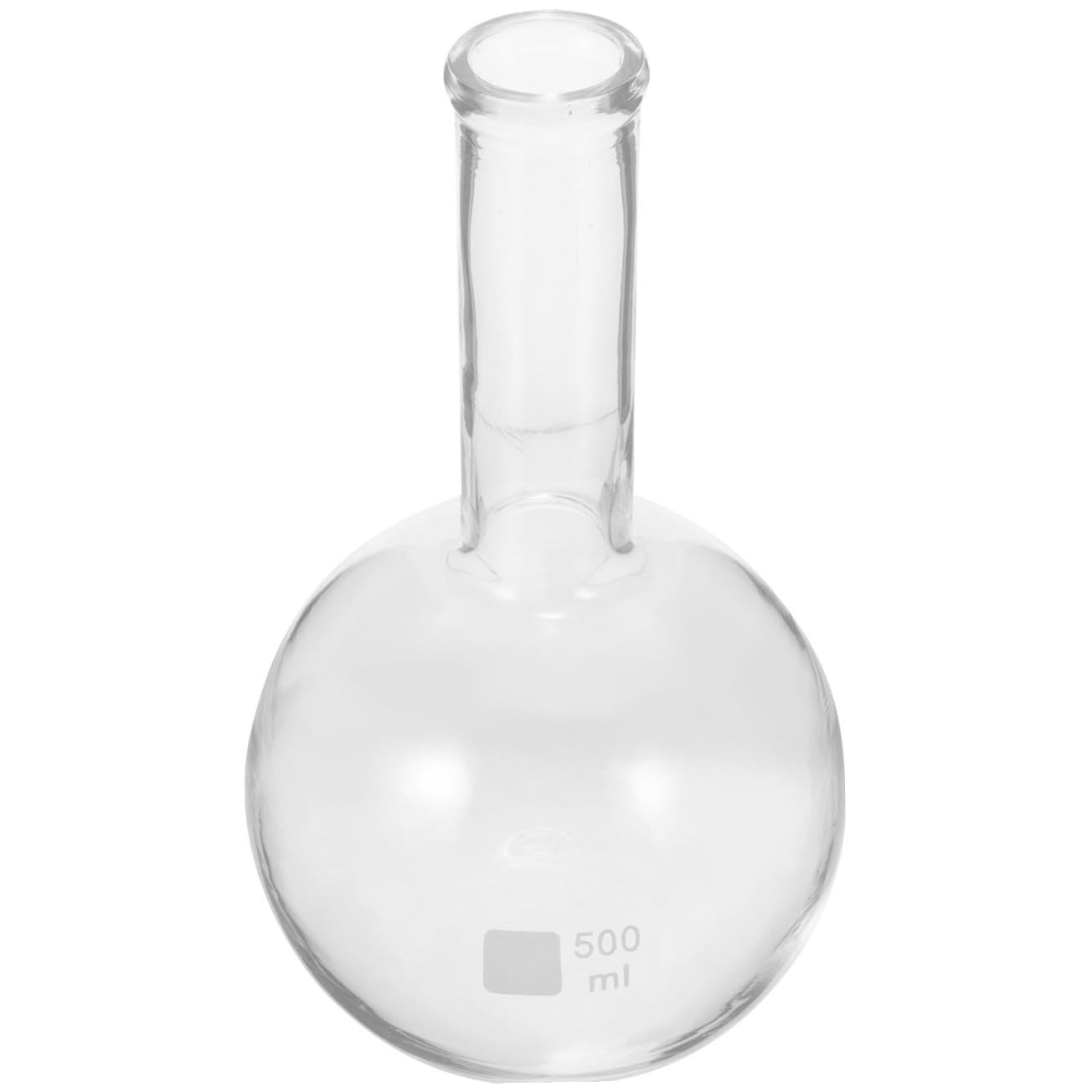 SHINEOFI 500Ml Glass Distillation Flask with Long Neck Flat Bottom, Chemistry Laboratory Flask for Experiment and Scientific Use