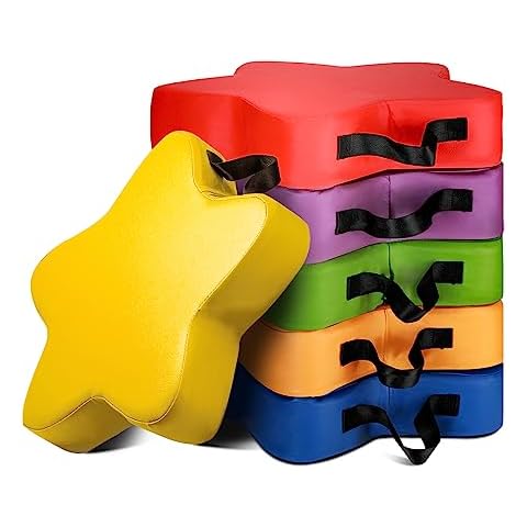 Ripeng 6 Pcs Floor Cushions for Classroom 3'' Thick Cushions for Kids 15'' Soft Kids Colored Seating Cushions for Class Elementary Daycare Preschool Nursery Home Learning Meditation, 6 Colors (Star) Cover