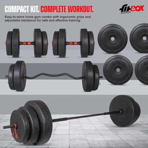 Image of FitBox Sports Adjustable - Weights | Curl Rod | Barbell Rod - Strength Training Equipment for Men & Women, Compact and Versatile