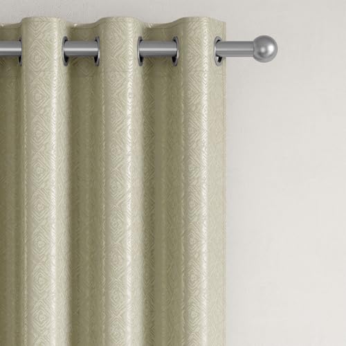 Image of Wakefit Jacquard Room Darkening Curtain | Light Blocking Upto 70% | (5 x 3.9 ft) | Door Curtain | Set of 2 | Reduces Noise | Machine Washable | Smash |Diamond Taupe