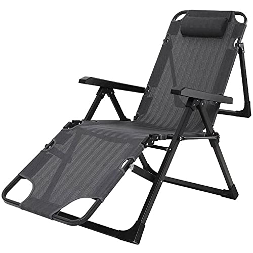 Mayabi Zero Gravity Lounge Chair, Reclining Chair Folding Zero Gravity Lounge Chair, Deck Chairs Cushion, For Garden Outdoor Patio S Bed Recliner -Teslin Fabric + Pillow Lounge Chair (Color : A) #TOP8