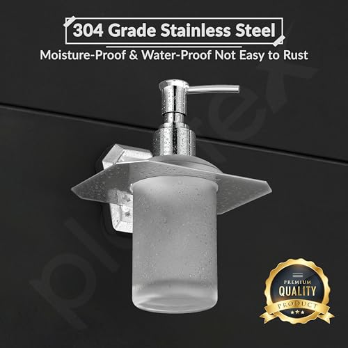 Image of Plantex Liquid Soap Dispenser for Bathroom /304 Grade Stainless Steel Shampoo Dispenser /Handwash Dispenser /Bathroom Accessories - Pack of 1 (PM-2407, Chrome)
