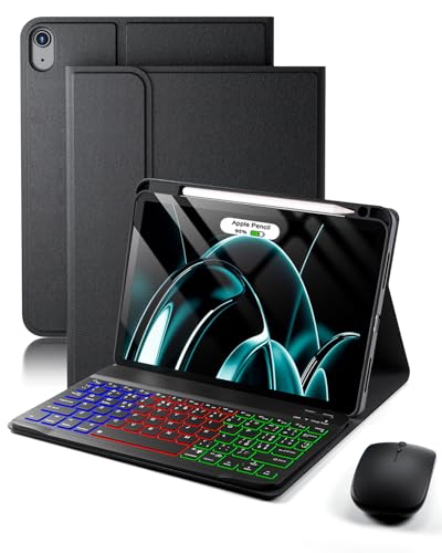 Per iPad Air 11 (M4 2026 /M3 2025/ M2 2024) 11 Pollici / iPad Air 5 (2022)/Air 4 (2020) 10.9 Pollici Cover custodia Con Bluetooth Italiano (QWERTY) Tastiera Retroilluminati Mouse Backlit Keyboard Case