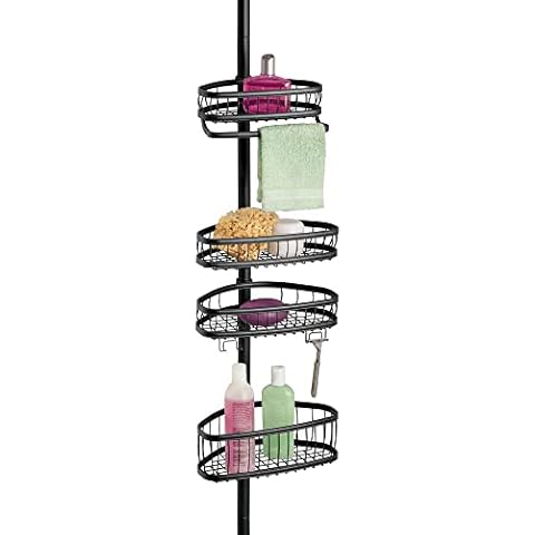mDesign Estante de ducha sin taladro con 4 cestas ajustables Cover