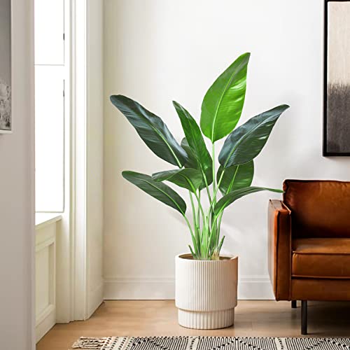 Haihong Artificial Bird Of Paradise Plant, Faux Palm Tree With Real Touch Leaves And Adjustable Branches, Fake Plants For Room Home Office Indoor Outdoor Decor(4 Ft-1Pack) #TOP5