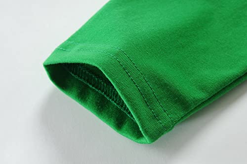 Image of DDSOL Girl Toddler St Patricks Day Shirt Shamrock Clover Bow Cotton Long Sleeve T-Shirt Lucky Girl Irish Tee Top Kid Clothes