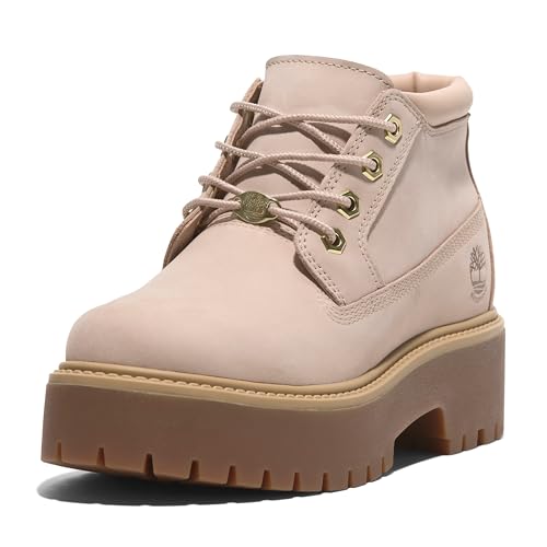 Timberland Timberland Women's Stone Street Platform Waterproof Chukka Boot, Light Beige Nubuck, 5.5 Wide