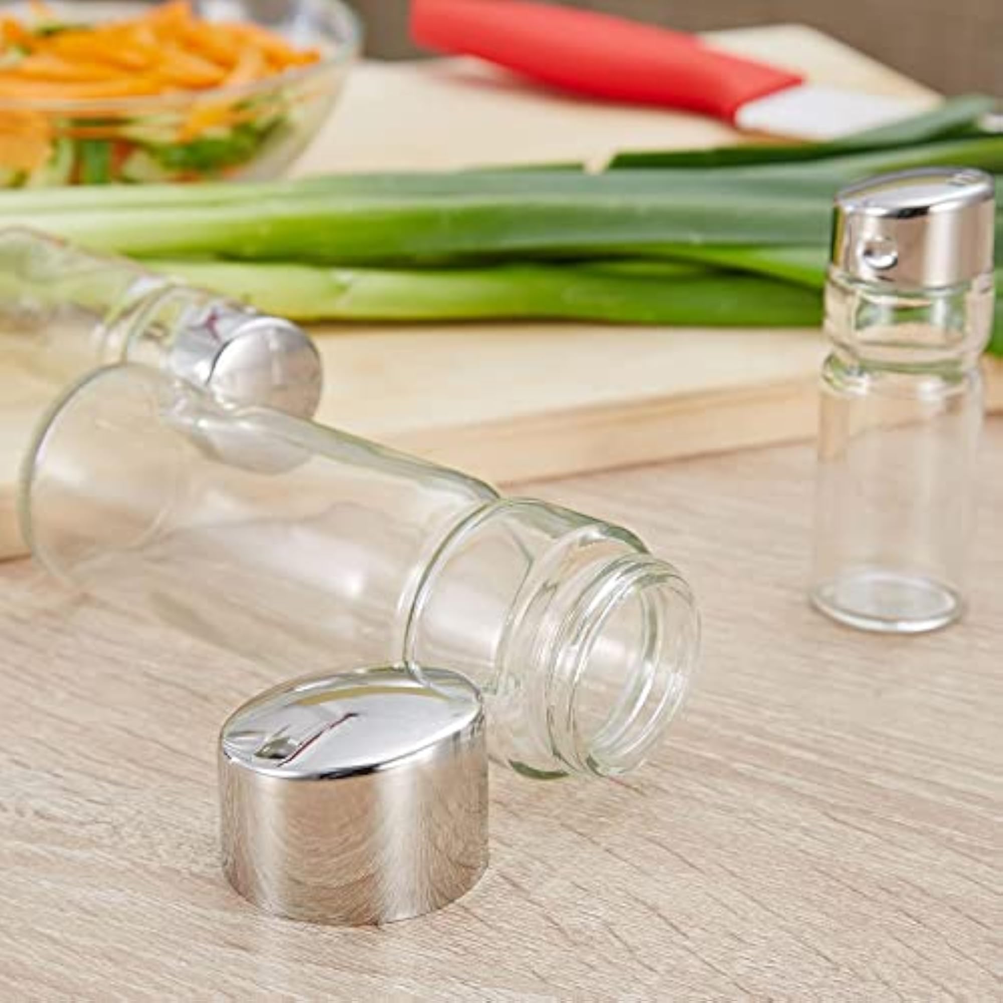 Four-in-One Seasoning Bottle Set with Caddy Stand