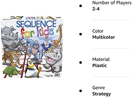 Pressman Sequence for Kids - The 'No Reading Required' Strategy Game by Jax, Multi Color, 11 inches (2-4 Players) 6 41gpZM2BLDL. AC
