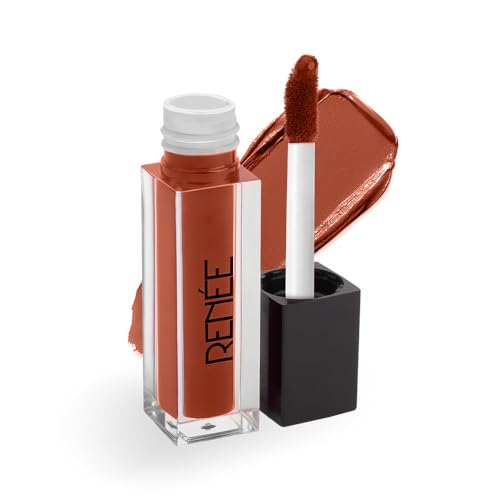 Image of RENEE Everyday Quick Stay Liquid Lipstick - Toffee Temptation, Velvety Matte Finish, Long-Lasting & Lightweight, Hydrating & Non-Drying Formula, Ultra-Rich Pigment, Jojoba Oil & Vitamin E Infused