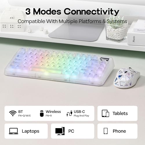 KiiBoom Phantom81 Lite 75% Gasket Mechanical Keyboard with Sprout Picnic Keycap Set - 4