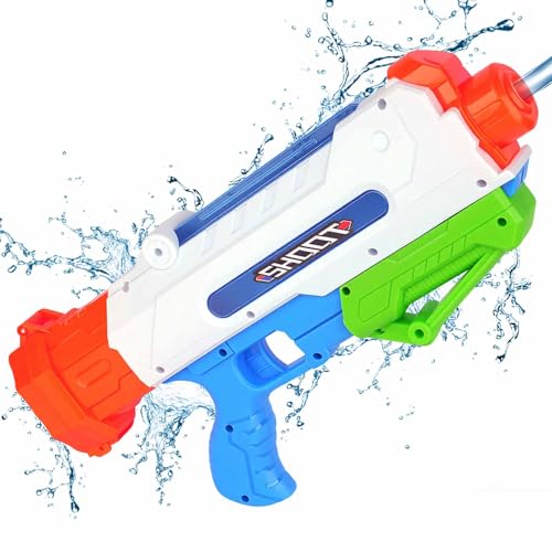 700ML Wasserpistole Kinder Erwachsene, Wasserspritzpistole mit 10 m großer Reichweite, Große Einfüllöffnung zum Einfüllen von Eiswürfeln, Sommer Pool Spielzeug für Strand, Pool und Garten