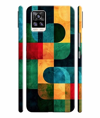 Image of Pattern Colorful Printed Hard Back Case Cover & Compatible for Vivo V20 2021 (Multicolor) - D1812
