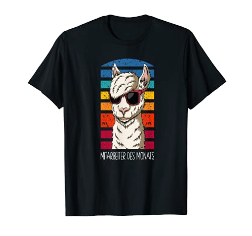 Mitarbeiter des Monats Home Office Lama Sonnenbrille Büro T-Shirt