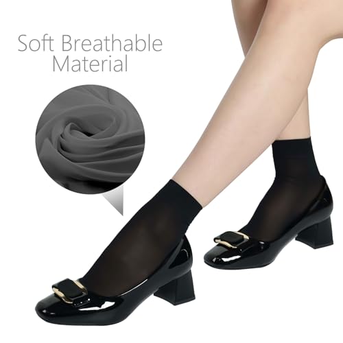 10 Pairs Sheer Socks Low Cut Nylon Socks for Women Thin Ankle Stocking Transparent Silk Dress Socks2