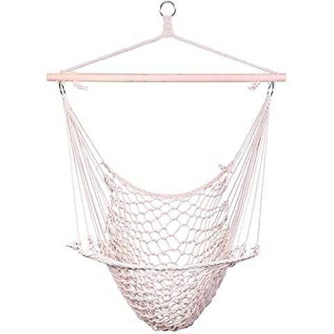 EBLSE Cotton Hanging Rope Air/Sky Chair Swing Hammock Chairs, Perfect for Indoor/Outdoor Home Bedroom Patio Deck Yard Garden Cover