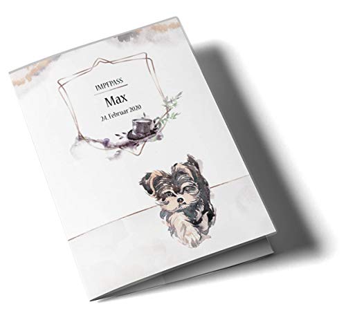 Impfpass Hülle für Tiere Cosmo Hunde Tierausweis Schutzhülle schöne Geschenkidee personalisierbar mit Namen und Geburtsdatum (Poppy, Impfpasshülle personalisiert)