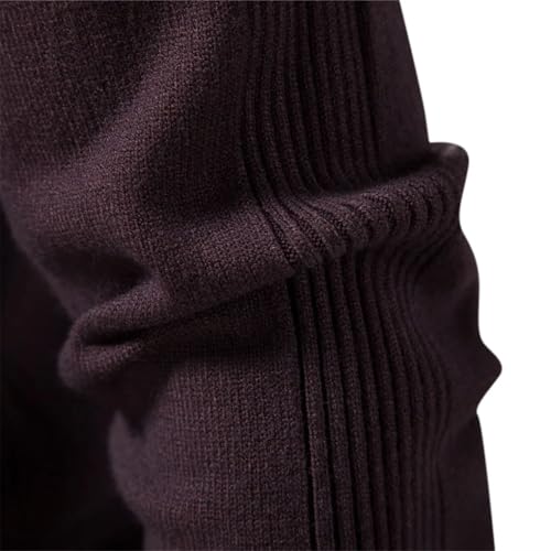 Solid Color Casual Simple Classic High Collar Knitted Warm Slim Fit Men's Sweater2