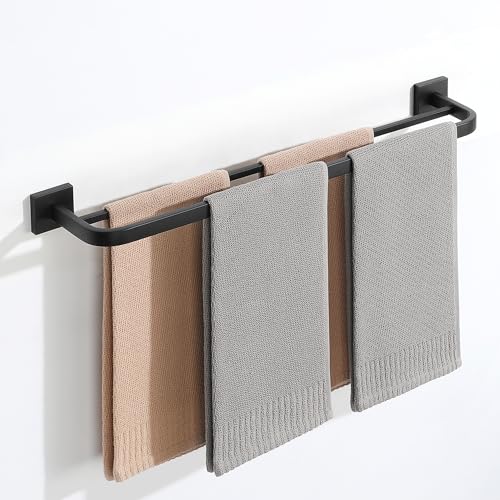 Mooche SUS304 Edelstahl Handtuchhalter, Wandmontage Einzelhandtuchstange Handtuchstange für Badezimmer, Küche, Zuhause, Schwarz