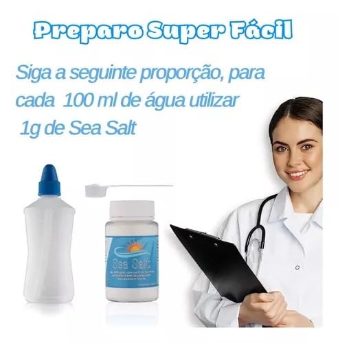 Kit 3 Unidades Sal Ultrafino Sem Iodo Para Limpeza Nasal 100g