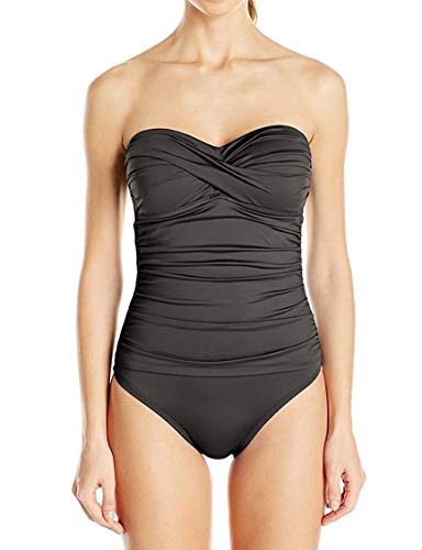 Amazon Brand - Lark & Ro Women's Twist Bandeau One Piece Swimsuit